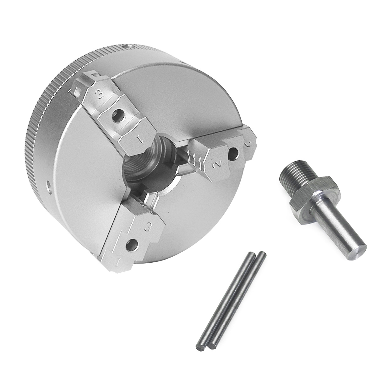Wood Lathe Chuck 4 Jaw - Chuck Bubut 3-Cakar 50mm Self-Centering dengan