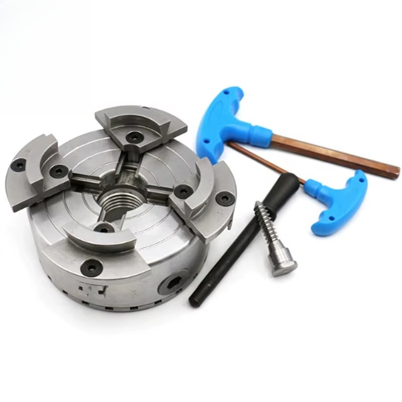 Wood Lathe Chuck 4 Jaw - Set chuck bubut kayu 4-cakar self-centering