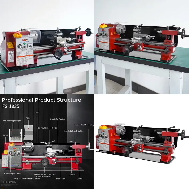 Bench Lathe 750W Metal - Mesin Bubut Logam Mini Fusai FS-WBL1835,