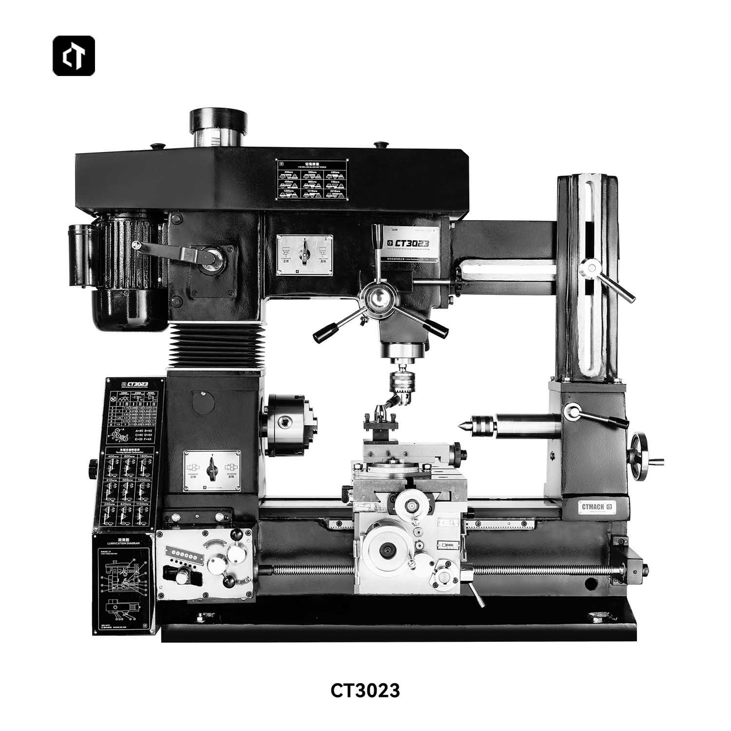 Bench Lathe 750W Metal - CT3023 Mesin Bubut Logam Multifungsi untuk