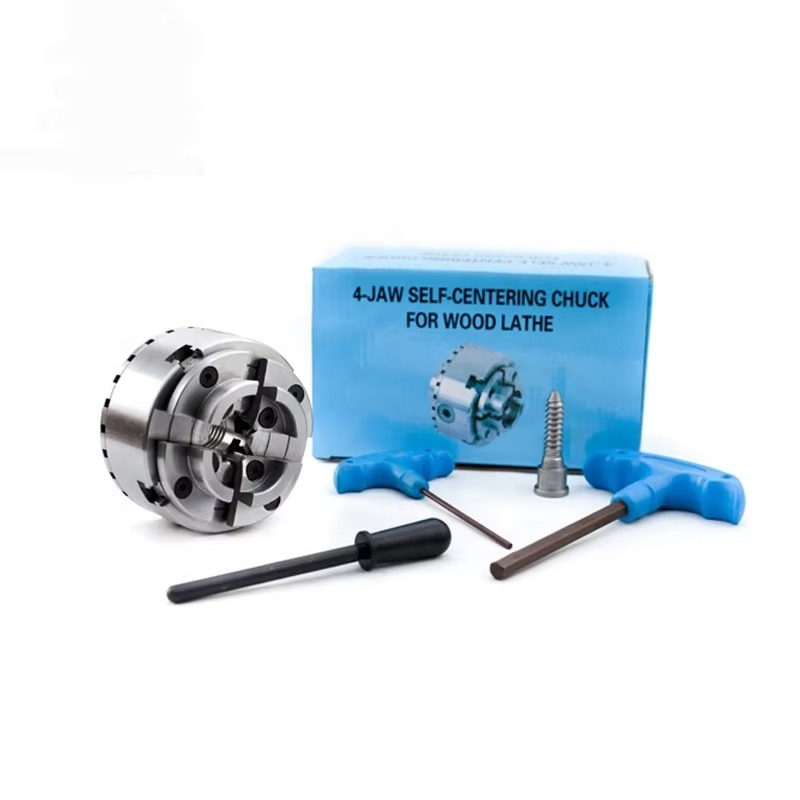 Wood Lathe Chuck 4 Jaw - Chuck 4-Cakar Self-Centering untuk Mesin Milling