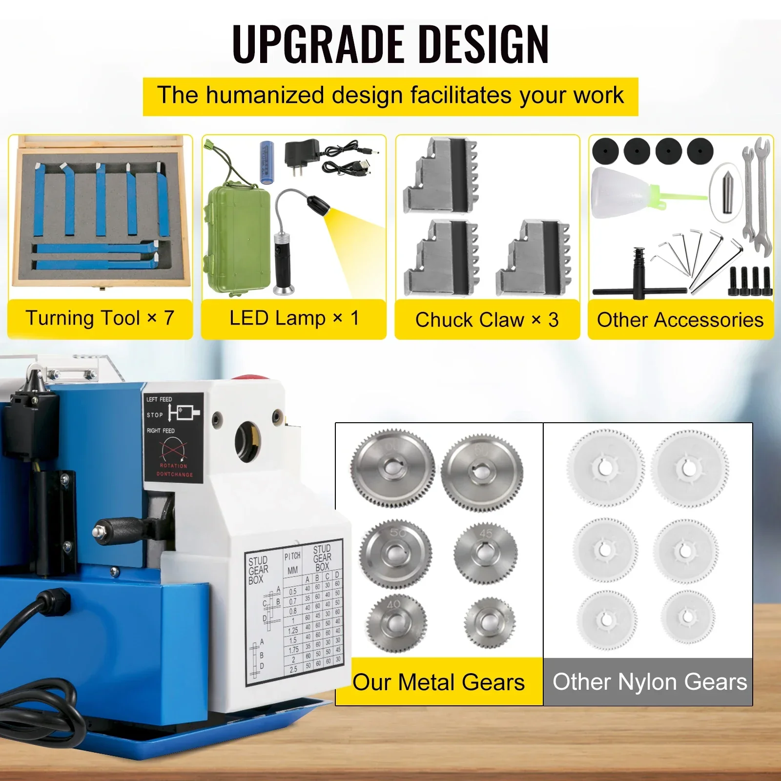 Mesin Bubut Mini SIHAO 550W de - Mini Metal Lathe 7X14 ulasan dan harga
