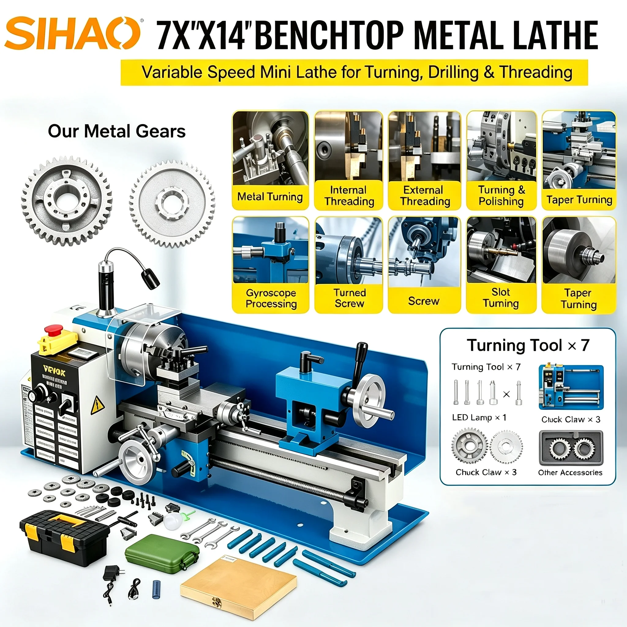 Mesin Bubut Logam Mini 7x14 In - Mini Metal Lathe 7X14 ulasan dan harga